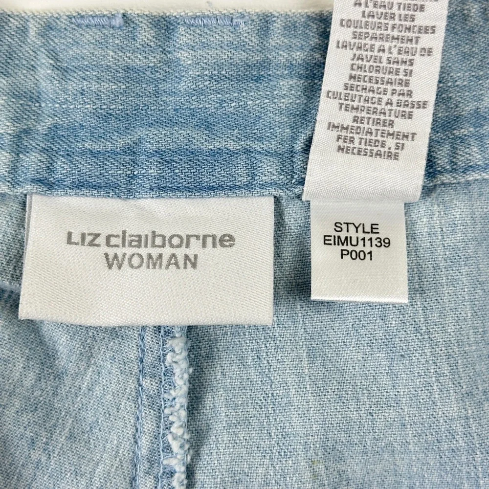 Liz Claiborne Lizwear Light Wash Denim Bermuda Shorts‎ 18W Light Blue Cotton